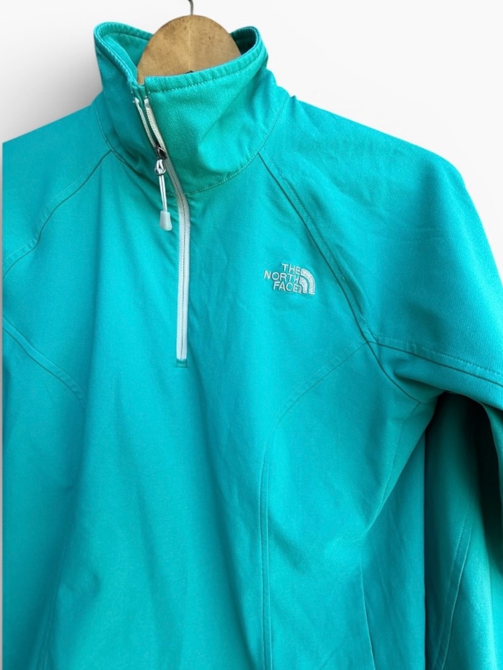 The North Face Women's TNF Apex 1/2 Zip Windbreaker Jacket Teal Green Medium - Picture 5 of 14